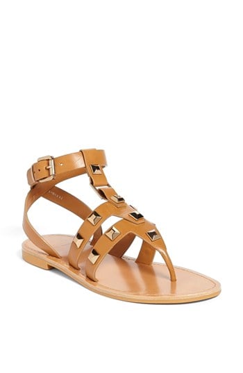 Tory Burch Studded 'Izzy' Sandal in light tan and gold