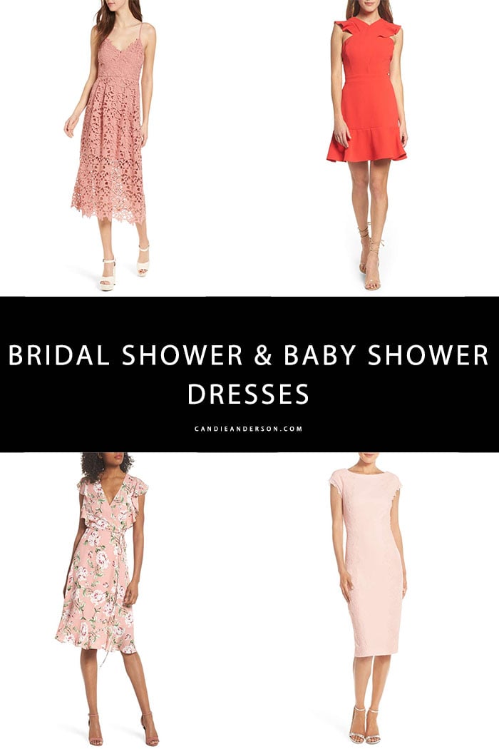 Style expert and blogger, Candie Anderson has the scoop on 20 trendy bridal shower and baby shower guest dresses for 2018!
