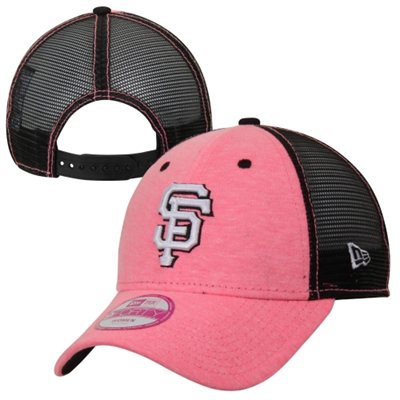New Era San Francisco Giants Ladies 9FORTY Neon Pink Tri-Blend Trucker Hat