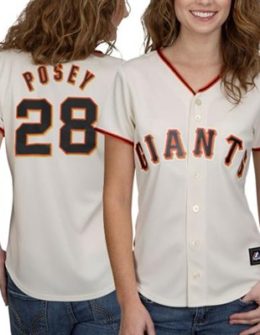 Buster Posey San Francisco Giants Women's #28 Majestic Replica jersey
