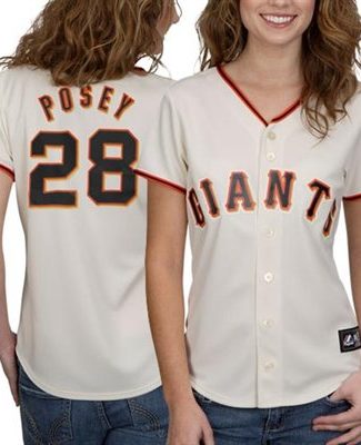 Buster Posey San Francisco Giants Women's #28 Majestic Replica jersey