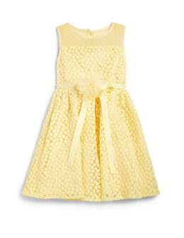 Us Angels Little Girl's Daisy Illusion Dress in yellow