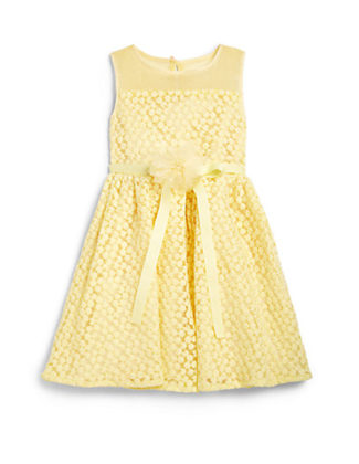 Us Angels Little Girl's Daisy Illusion Dress in yellow