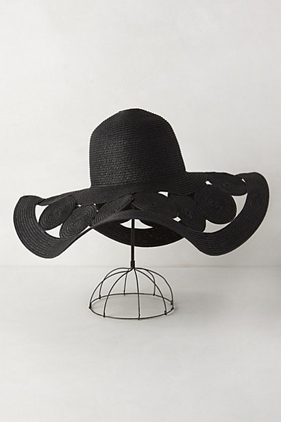 Frond Furl Sun Hat in Black by Paper
