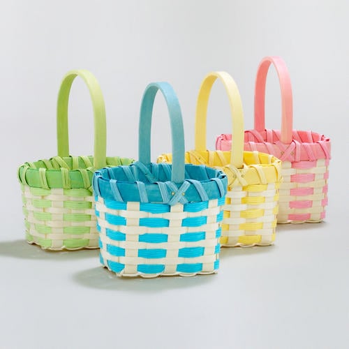MINI ROPE AND WOODCHIP EASTER BASKETS, SET OF 4