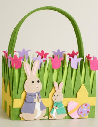 BUNNY FAMILY FELT EASTER BASKET