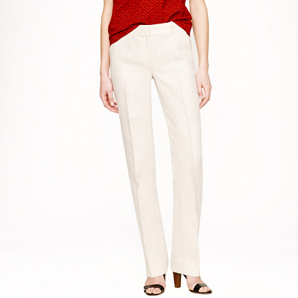 J.Crew PRE-ORDER BRISTOL TROUSER IN HERRINGBONE LINEN in Color: Flax