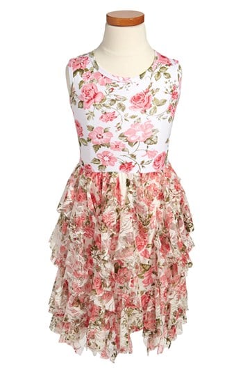 Mignone Rose Print Dress (Little Girls & Big Girls)