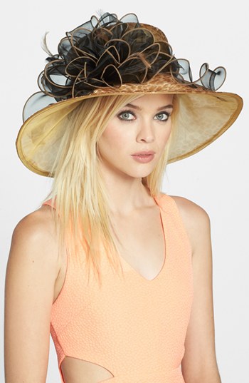 August Hat 'Olympia' Organza Hat in Zebra Print