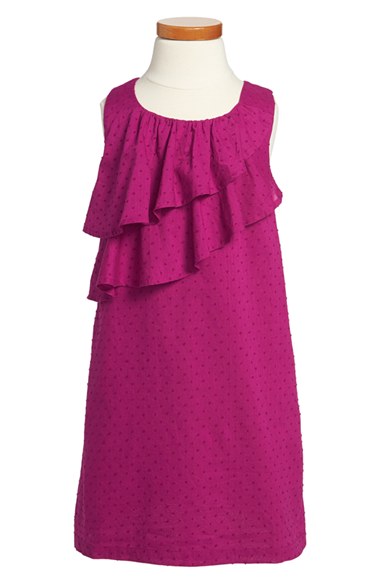 Tea Collection Swiss Dot Sleeveless Ruffle Dress (Toddler Girls, Little Girls & Big Girls) Heather Rose
