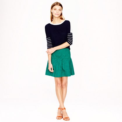 J. Crew Matelassé drop-waist skirt Matelassé drop-waist skirt Matelassé drop-waist skirt PRODUCT DETAILS We can't decide what we love more: this skirt's flirty silhouette or its embossed texture. From the French word matelasser, meaning "to quilt," the fabric was inspired by traditional handcrafted quilts from the south of France. Sits at waist. 17 1/2" long. Falls above knee. Cotton. Back zip. Lined. Dry clean. Import. MATELASSÉ DROP-WAIST SKIRT item a3246 in Bright Jade