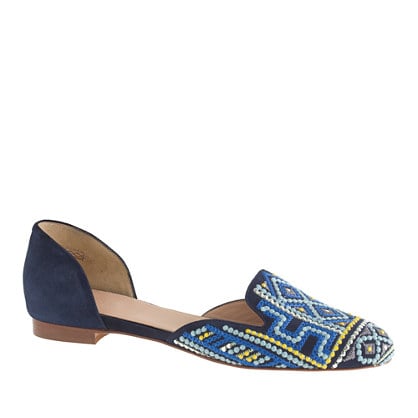 PRE-ORDER J. Crew COLLECTION CLEO EMBROIDERED D'ORSAY LOAFERS item a5157 in Navy