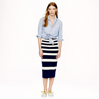 J.Crew COLLECTION STRIPE SKIRT item a5299 in Navy and Vanilla