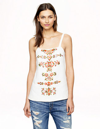 J.Crew COLLECTION BEADED LINEN TOP item a6207