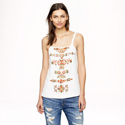 J.Crew COLLECTION BEADED LINEN TOP item a6207