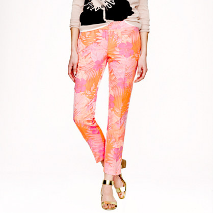PRE-ORDER COLLECTION JACQUARD PANT IN NEON TROPICAL FLORAL item a6413 in Neon Pink Multi