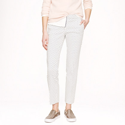 J.Crew CAMPBELL CAPRI IN TRIANGLE PRINT item a6734 in Marine Salt