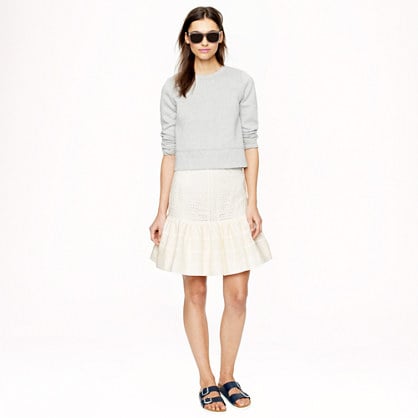 J. Crew COLLECTION EYELET FLOUNCE SKIRT in Ivory item a6798