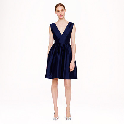 J.Crew COLLECTION PLEATED TWILL DRESS