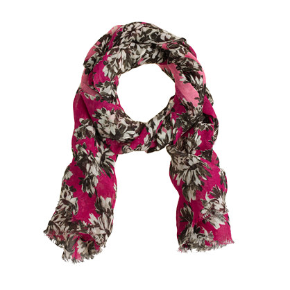 J. Crew PHOTO FLORAL SCARF item a8312 in Pink Fuchsia 