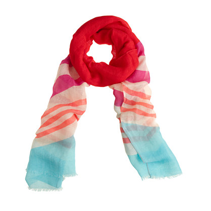J. Crew COLORBLOCK STRIPE SCARF item a8325 in Red Multi