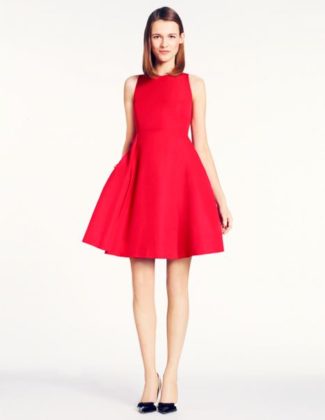 fit and flare kate spade angelika dress in lacquer red