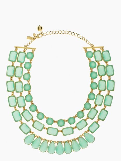 kate spade riviera garden triple strand necklace in giverny blue