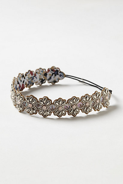 Radiant Garland Jeweled Headband in Peach