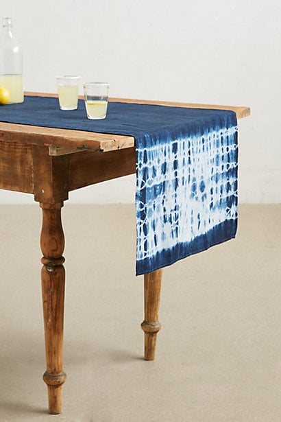 Birdkage Hand-Dyed Linen Shibori Table Runner