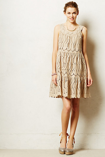 Anna Sui Elko Eyelet Dress in Ivory
