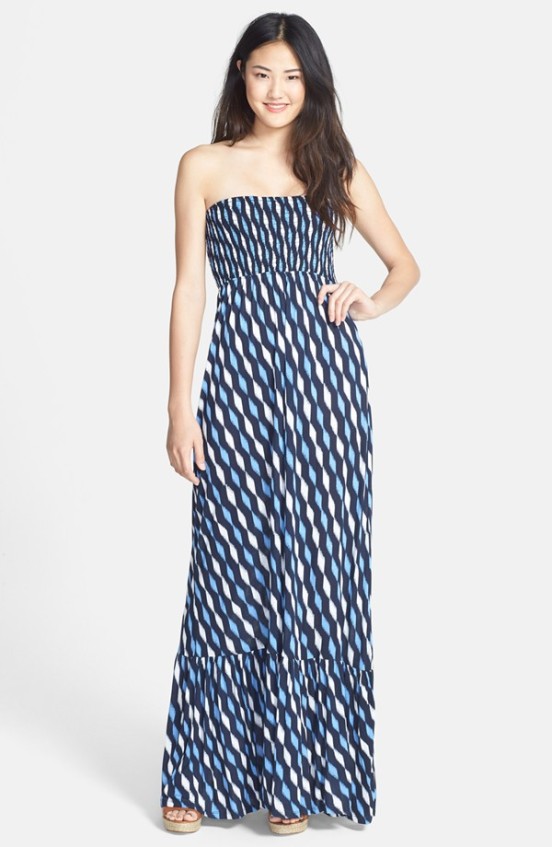  MICHAEL Michael Kors Strapless Tiered Maxi Dress
