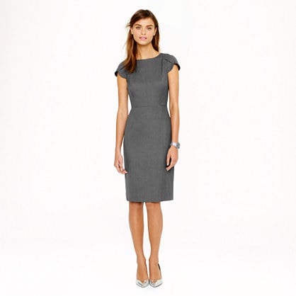 J.Crew PETAL-SLEEVE DRESS IN SUPER 120Sitem a4842 in hthr flannel