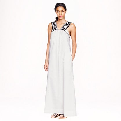 J.Crew EMBROIDERED POM-POM MAXIDRESS item a7238 in Marine Salt