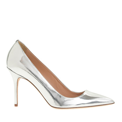 ELSIE METALLIC LEATHER PUMPS item a8301 in Metallic Silver
