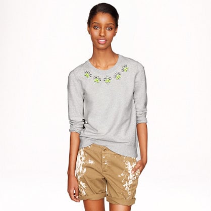 J.Crew JEWELED SWEATSHIRT item a9304 in Heather Steel