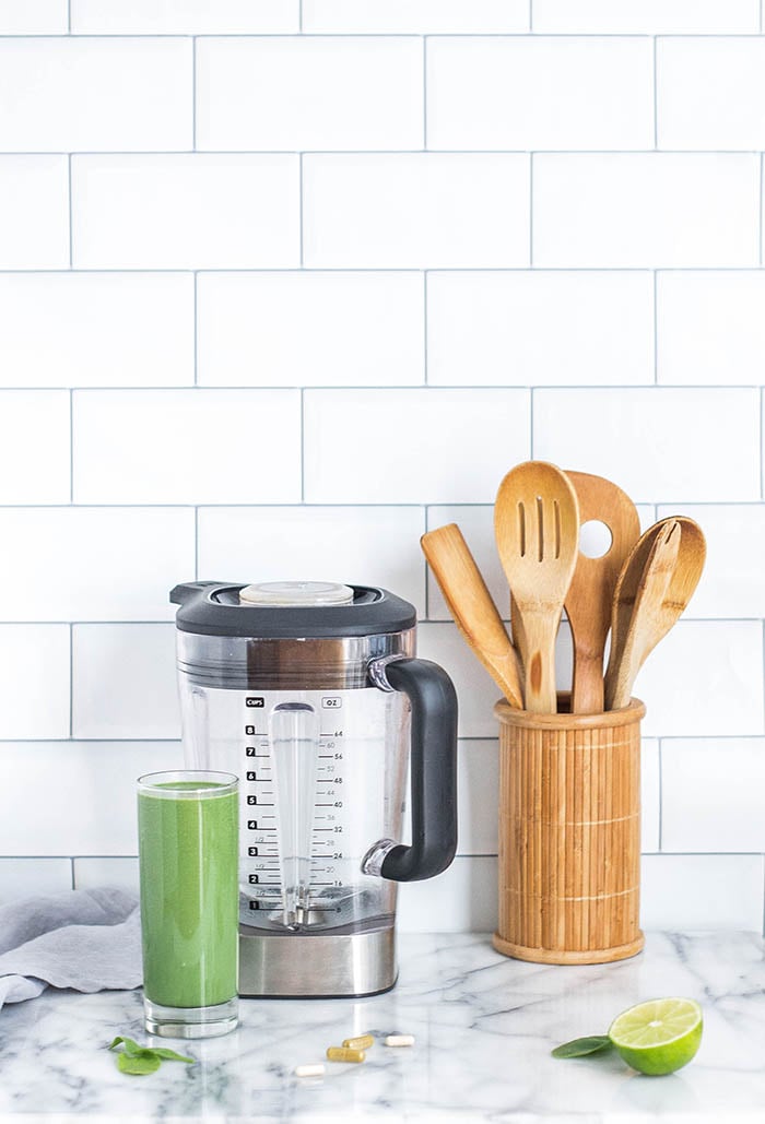 With green smoothies there's research that those leafy greens like spinach and kale that you enjoy may make your muscles more efficient in a workout. I do a real simple smoothie recipe where it's just one cup of greens like spinach or kale, one cup of milk, and a half a cup of your favorite fruits like blueberries. You just zip it up and you can drink it. Or if you want to be a little special you can take that green smoothie and pour it into popsicle molds!