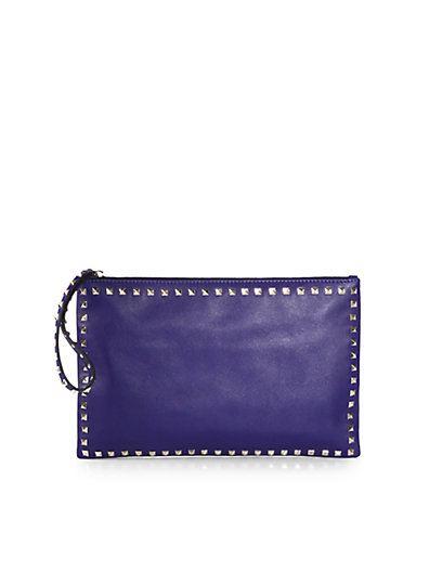 Valentino Rockstud Clutch in Blue China