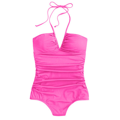J.Crew NEON RUCHED HALTER TANK item 09658 in Neon Pink