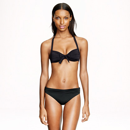 J.Crew JERSEY LOMELLINA® TIE-FRONT HALTER TOP item 09677 in Black