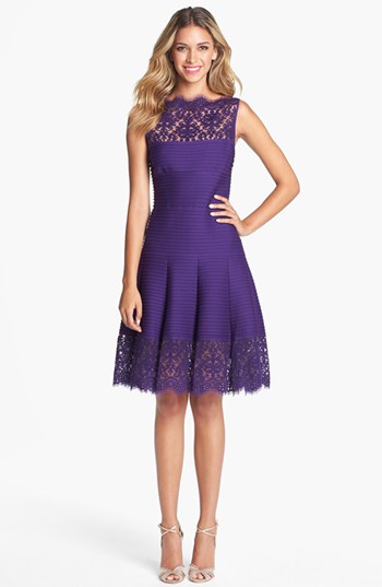 Tadashi Shoji Matte A-Line Jersey Dress in Deep Amethyst