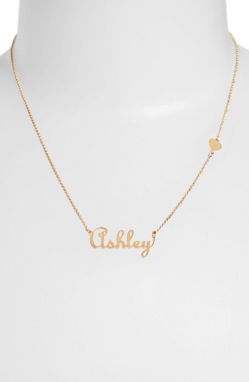 Argento Vivo Personalized Script Name with Heart Necklace (Online Only) in Gold