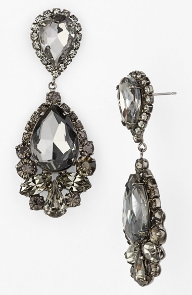 Nordstrom Stone Teardrop Earrings in Black Diamond/Hematite. Nordstrom Anniversary Sale