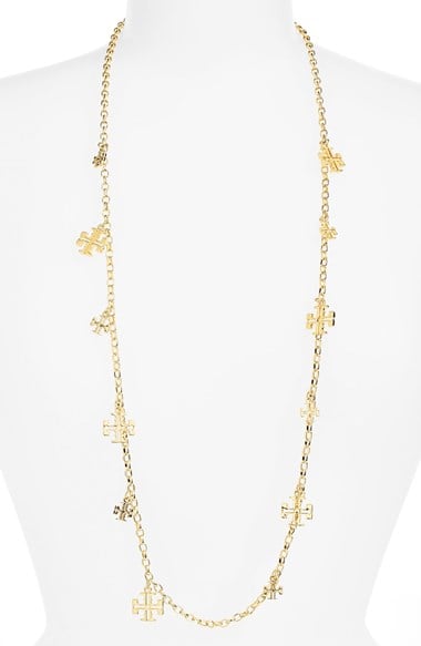 Tory Burch 'Tory Split T' Long Logo Charm Necklace (Nordstrom Exclusive)