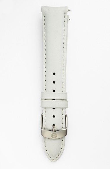 MICHELE 18mm Leather Watch Strap in White. Nordstrom Anniversary Sale