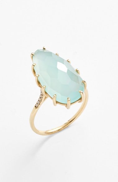  KALAN by Suzanne Kalan Diamond & Stone Ring in Yellow Gold/Chalcedony. Nordstrom Anniversary Sale