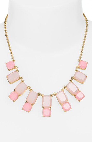candace rose candieanderson.com kate spade new york 'branton square' frontal necklace (Nordstrom Exclusive) in blush pink. nordstrom anniversary sale