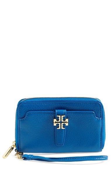 Tory Burch 'Plaque' Smartphone Wristlet in blue