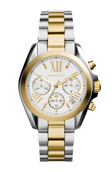 MICHAEL Michael Kors Michael Kors 'Bradshaw - Mini' Two-Tone Chronograph Bracelet Watch, 36mm (Nordstrom Exclusive) in Gold and Silver. Nordstrom Anniversary Sale