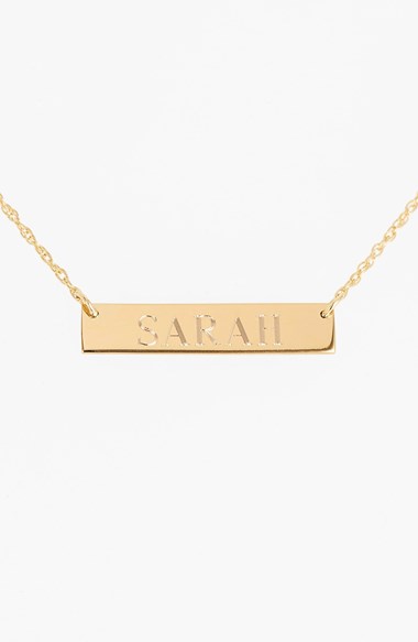 Moon and Lola 'Block Font' Personalized Bar Pendant Necklace (Online Only). Nordstrom Anniversary Sale Candace Rose