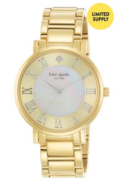 kate spade new york 'gramercy grand' round bracelet watch, 38mm in Gold. Nordstrom Anniversary Sale